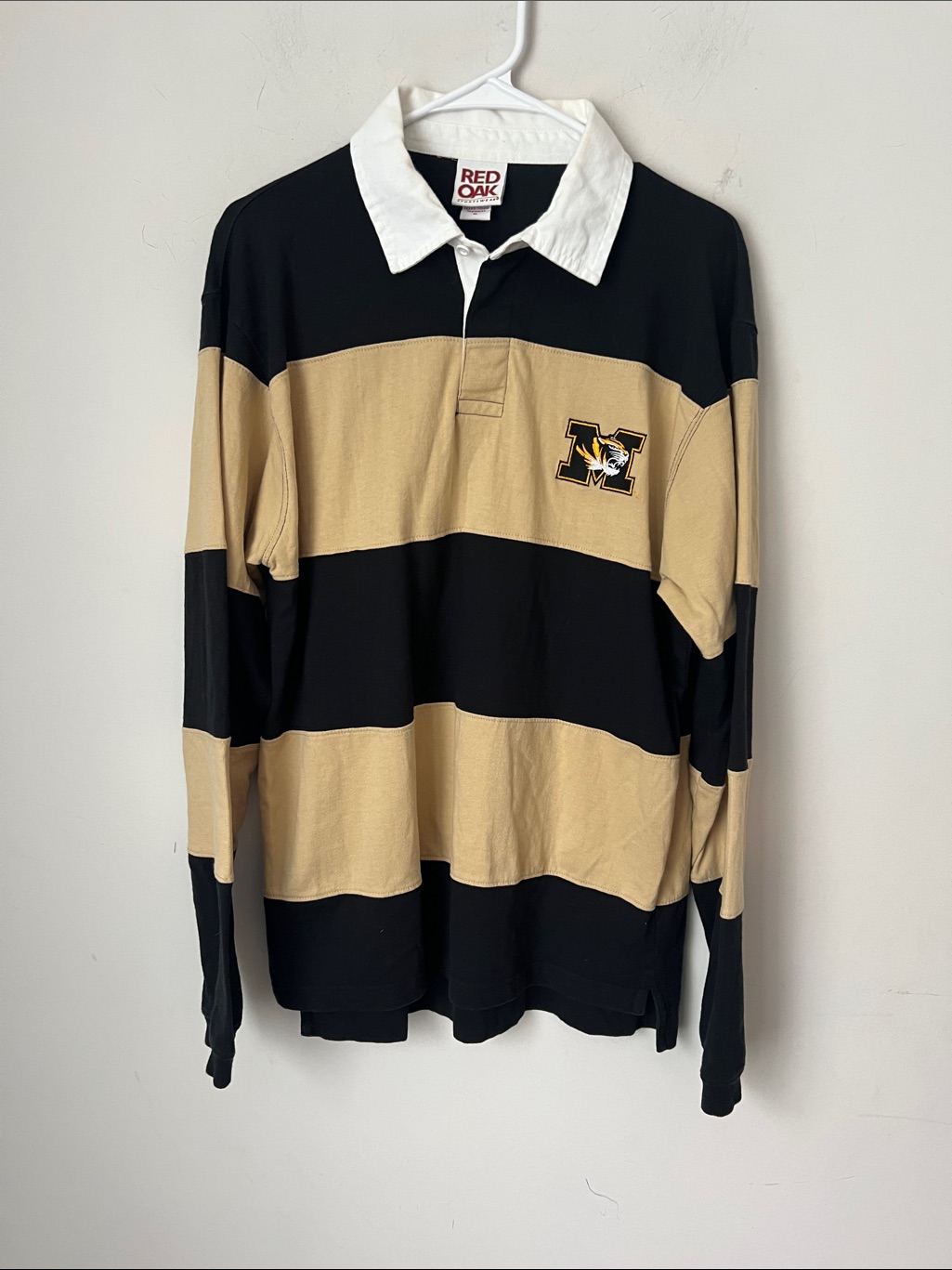 Vintage Mizzou Tigers Rugby Shirt Striped Polo M